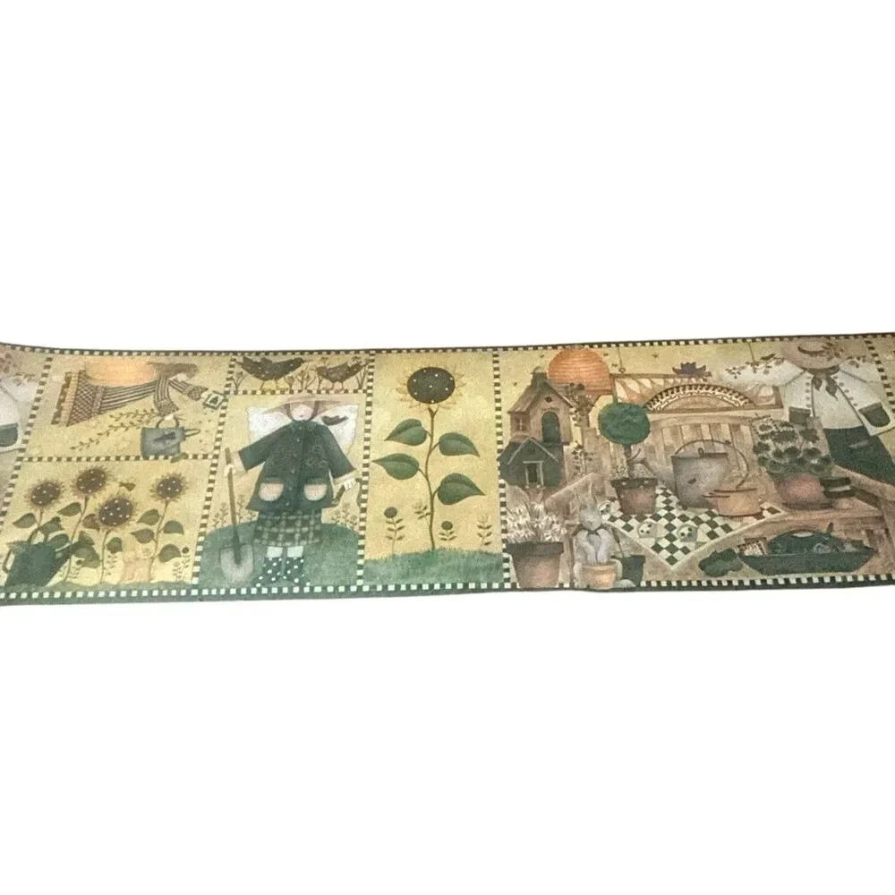 Debbie Mumm DM7123B Garden Country Wallpaper Border Sunflowers 5 Yds x 9” New